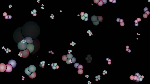 Flight of molecules abstract animation on a black background. Stock Footage 149293271