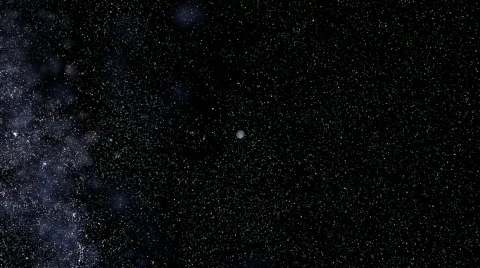 Flight from the Moon through Galaxy, HD Stock Footage 741280