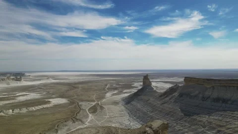 Flight to the mountain ranges in the mountain desert Stock Footage 238012186
