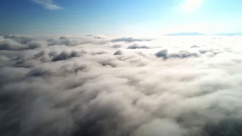 Flight in mountains like bird through clouds. Stock Footage 83762502