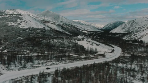 Flight in the mountains. Birds in the sky above the mountains. Mountain colors. Stock Footage 196109481