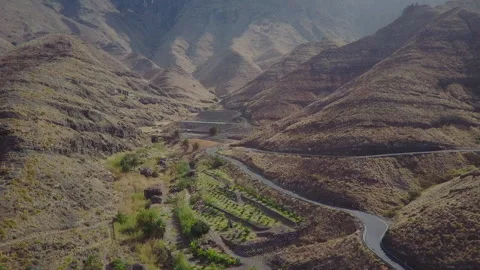 Flight in the mountains of Gran Canaria Stock Footage 174034545