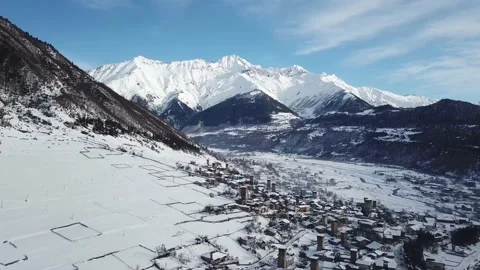 Flight in the mountains on a quadcopter Stock Footage 154393866