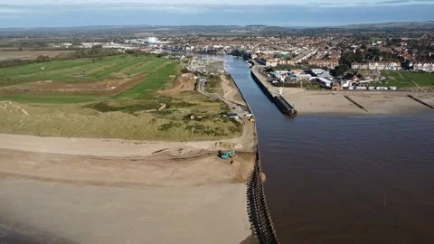 Flight into the mouth of the River Arun Stock Footage 178169454