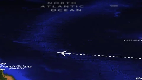 Flight From Nairobi KENYA to Belmopan BELIZE with flag pins Stock Footage 344848154