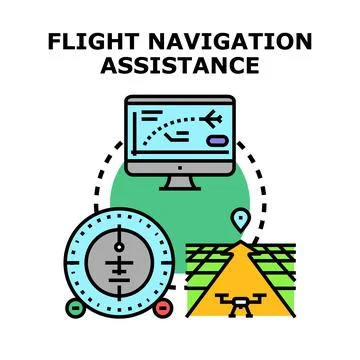 Flight navigation assistance delivering automated drone control 스톡 일러스트