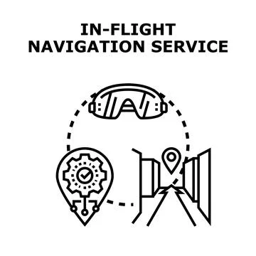 In flight navigation service concept for augmented reality Stock Illustration