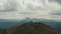 The flight near a beautiful mountain with four active people 4k or 4k+ Resolution