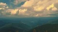 The flight near four people standing on a beautiful mountain 4k or 4k+ Resolution