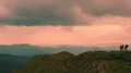 The flight near hikers on the picturesque mountain 4k or 4k+ Resolution