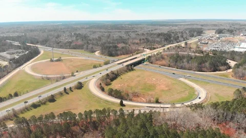 Flight near an interchange Stock Footage 88036451
