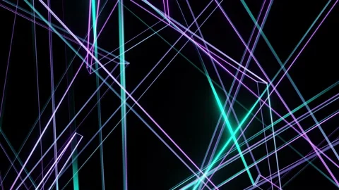 Flight Of Neon Abstract Lines 4K Stock Footage 157339771