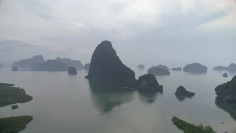 Flight from the observation point Samet Nangshe in the Phuket Video stock 131569210