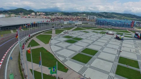 Flight in olympic park Vídeo Stock 94722865