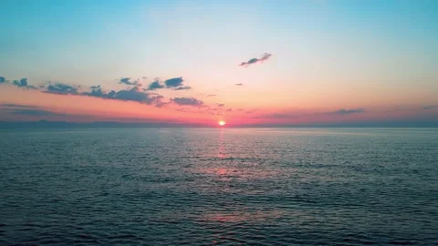 Flight to the open sea at dawn Stock Footage 212648983