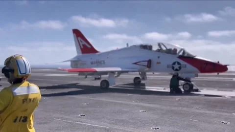 Flight Operations Aboard Aircraft Carrier. Floating Air Base in The Sea  (38 Stock Footage 253336249