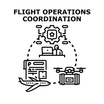 Flight operations coordination planning and delivery system 库存插图