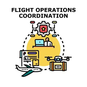 Flight operations coordination planning and delivery system Stock Illustration