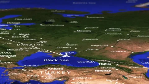 Flight From Oslo NORWAY to Tehran IRAN with flag pins Stock Footage 339062842