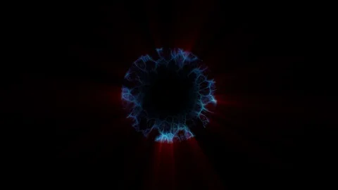 Flight in out through BLUE ORANGE neon hyperspace lights digital tunnel motion Stock Footage 88569856