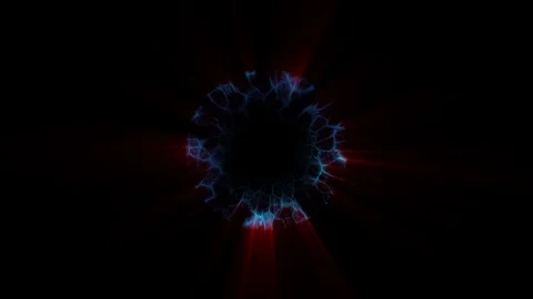 Flight in out through BLUE RED neon hyperspace lights digital tunnel motion Stock Footage 88541890