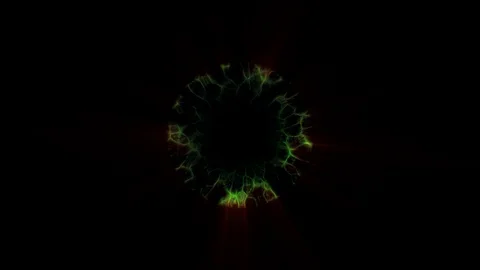 Flight in out through GREEN RED neon hyperspace lights digital tunnel motion Video stock 88544970