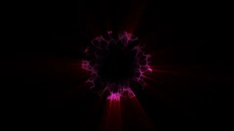 Flight in out through PURPLE neon hyperspace lights digital tunnel motion Stock Footage 88548862