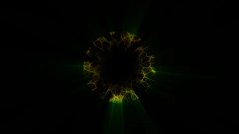 Flight in out through YELLOW GREEN neon hyperspace lights digital tunnel motion Stock Footage 88568599
