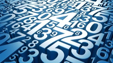 Flight over 3D digits loop Stock Footage 95598556