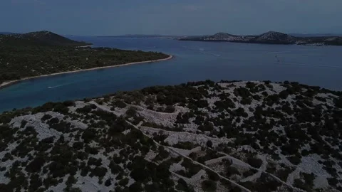 Flight over adriatic island Video stock 159066832
