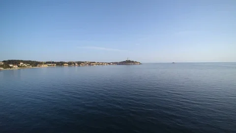 Flight over Adriatic Sea Stock Footage 69809135