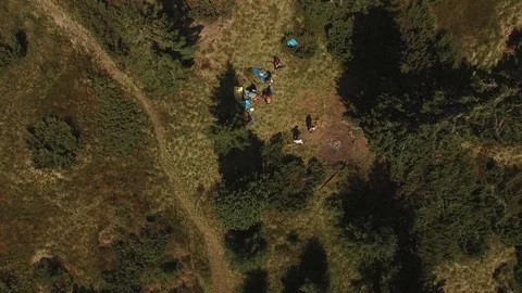 Flight over the adventure camp Stock-Footage 95681589
