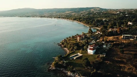 Flight over the Aegean sea 스톡 동영상 112258752
