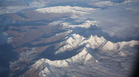 Flight over the alps with plane Stock-Footage 32284691