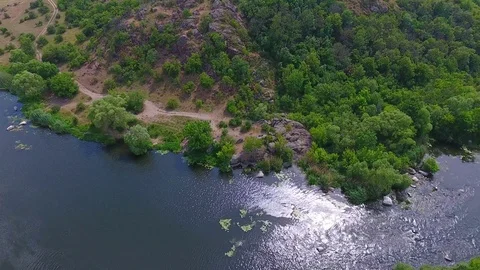 Flight over amazing river Stock Footage 81160941