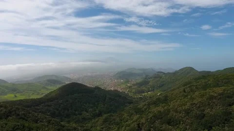 Flight over the Anaga mountain range.Relict forest of Anaga in the Canary Stock Footage 219285733