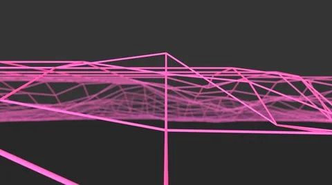 Flight over Animated Neon Grid Stock Footage 64649059