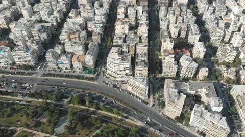 Flight over Athens quarters Stock Footage 130245915