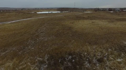 Flight over the autumn field Stock Footage 87421875