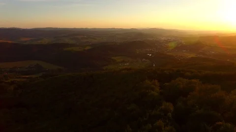 Flight over autumn mountains with forests. Stock Footage 79034582