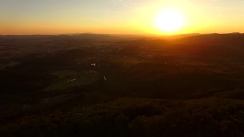 Flight over autumn mountains with forests. Stock Footage 79034935