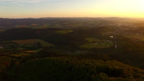 Flight over autumn mountains with forests. Stock Footage 79034954