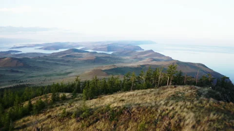 Flight over Baikal 6 Stock Footage 236143653