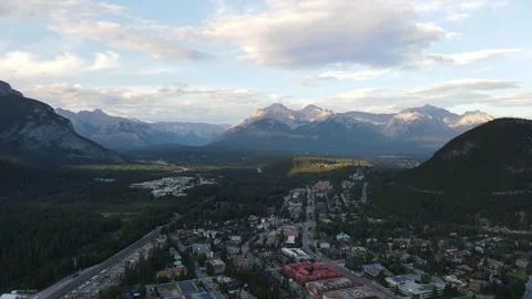 Flight over Banff Alberta Video stock 314124429