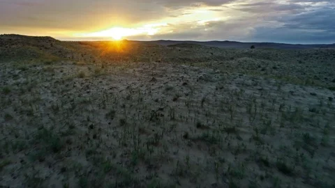 Flight over the barkhans in the desert. Stock Footage 101788847