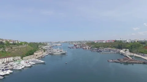 Flight over the bay. Stock Footage 76457781