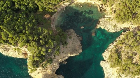 Flight over the bay of majorca Stock Footage 121625223