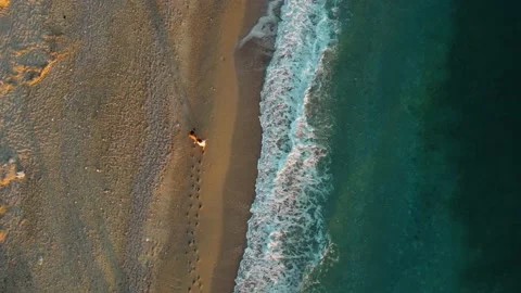 A flight over a beach in Albania Video stock 236101482
