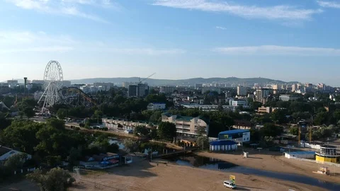 Flight over the beach Stock Footage 128692943
