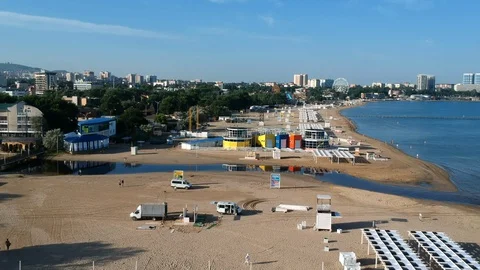 Flight over the beach6 Stock Footage 128693088